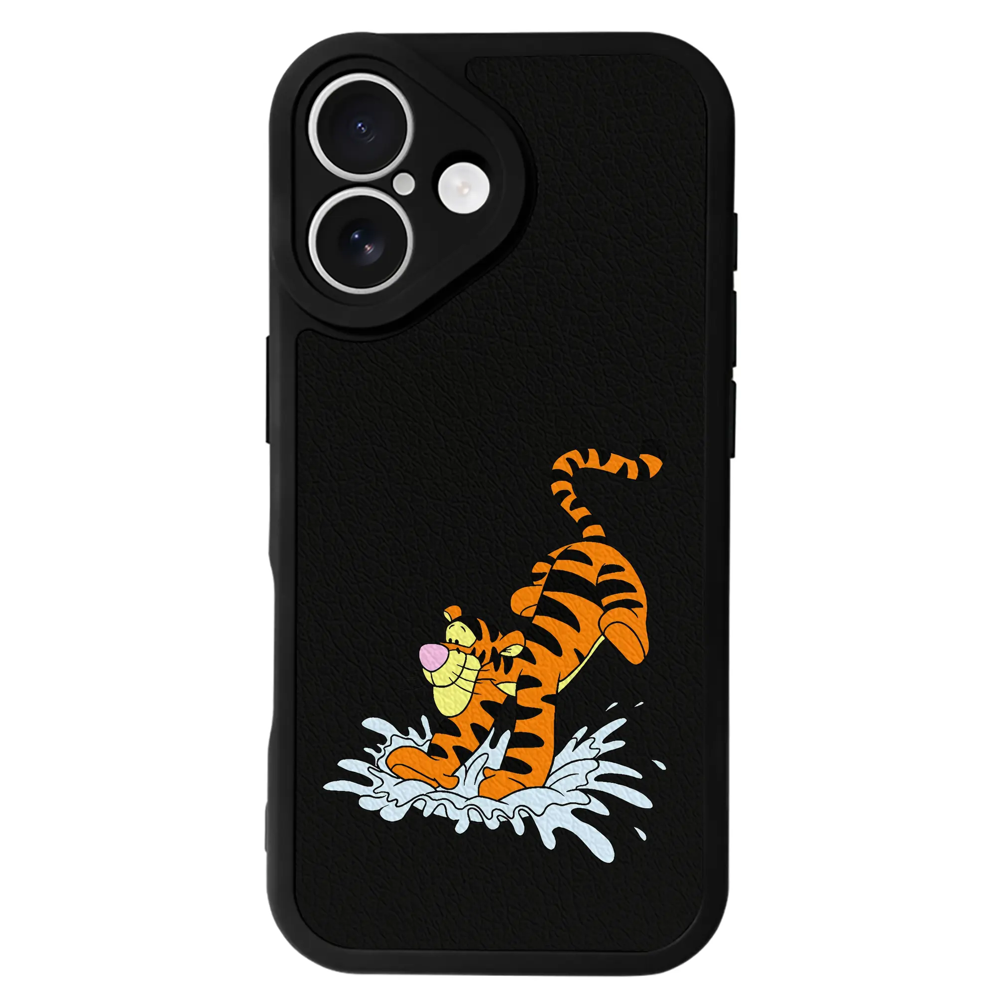 プーさん グッズ ティガー - IPhone 16シリーズ対応 ・ シリコンスマホケース ・ レザー調 ・ 高精度フィット ・ 耐衝撃 ・ ワイヤレス充電対応 ・ 精密カット